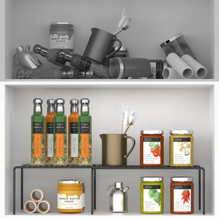 Expandable Metal Rustproof Kitchen Counter Shelf Rack (6 Count)