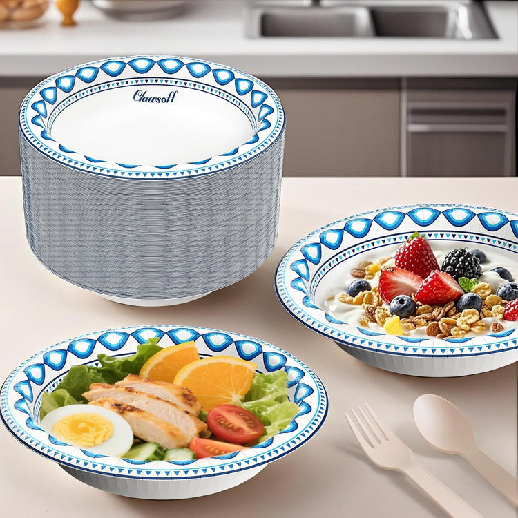20 oz 180 Pack Paper Bowls Bulk, Soak Proof Heavy Duty Paper Bowls, Cut Proof Small Soup Bowl, Disposable Bowl for Party, Birthday and Picnic