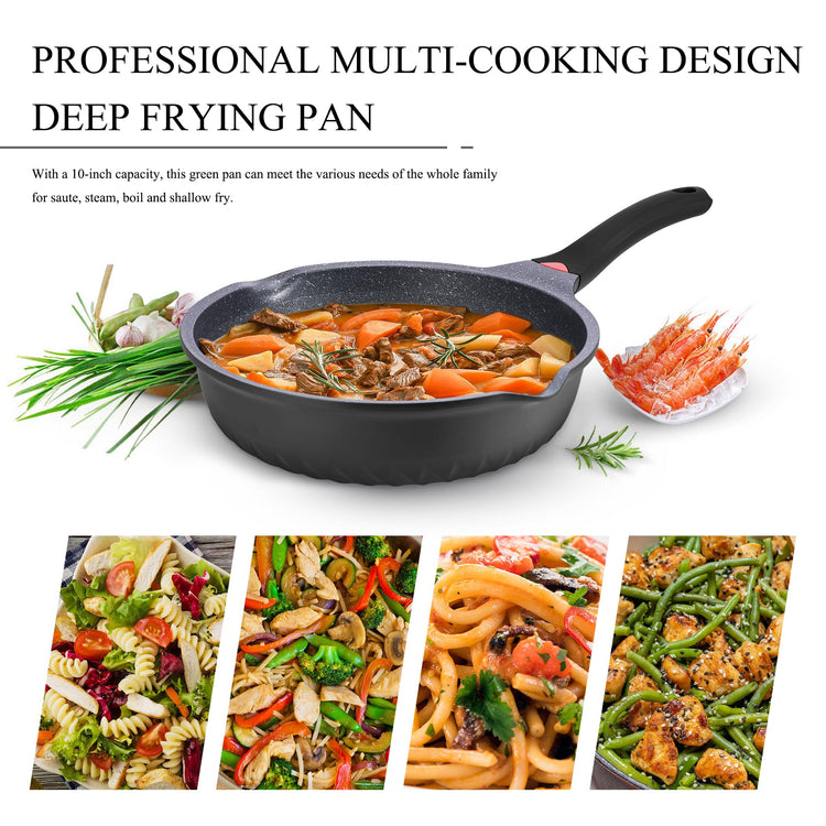 12.5Inch Black Deep Nonstick Skillet