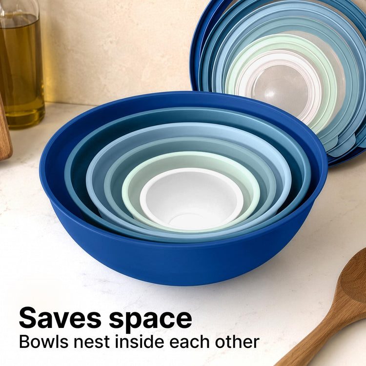 12 Piece Plastic Mixing Bowls with Lids Set (452.48 Count)