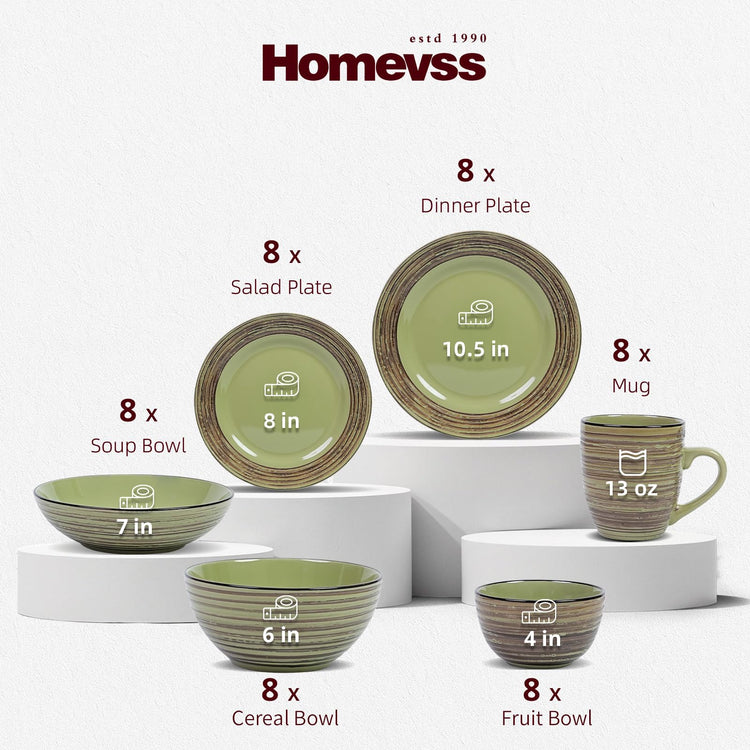 HomeVss 48 Piece Dinnerware Set