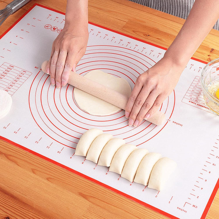 Silicone Baking Mat,Non Stick Rolling Dough with Measurements for Pie Pizza Cookies Fondant Making,Extra Thick Non Slip Silicone Pastry Mat