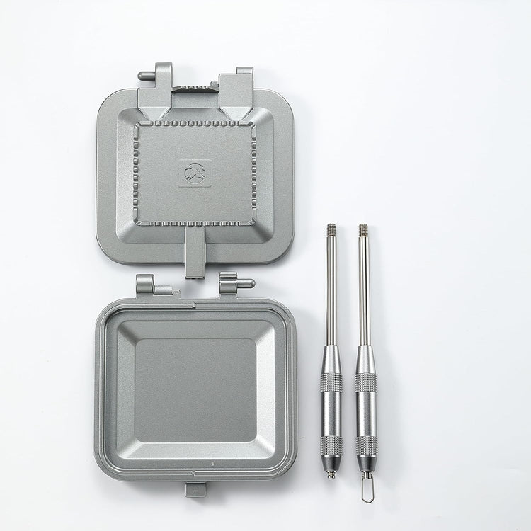 camping moon Sandwich Maker Hot Sand Single Burner Gas Fire Open Fire Compact Aluminum TT-1315 (Silver)