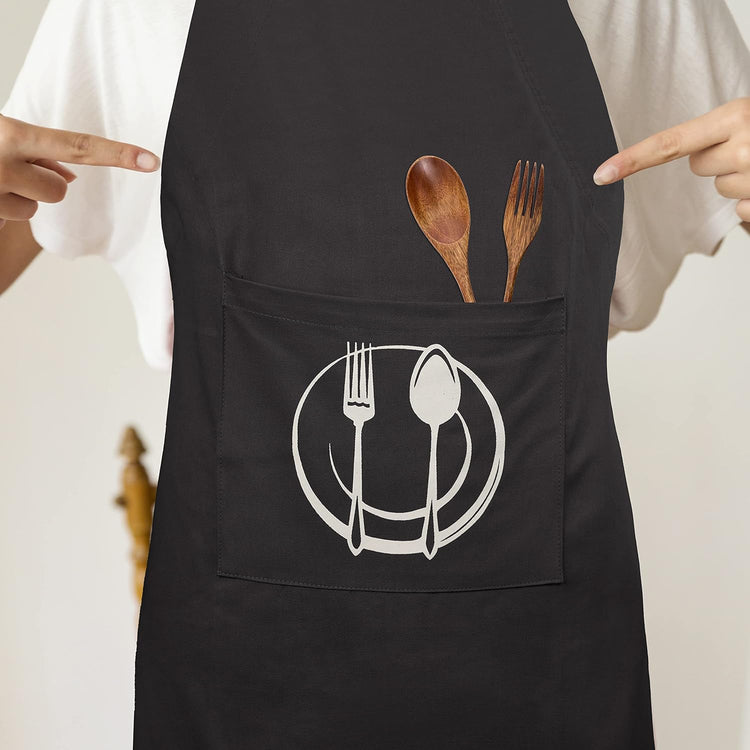 Urban Villa Unisex Apron with Printed Pockets Heavier Quality Everyday Use Over Sized 24 by 36 inches