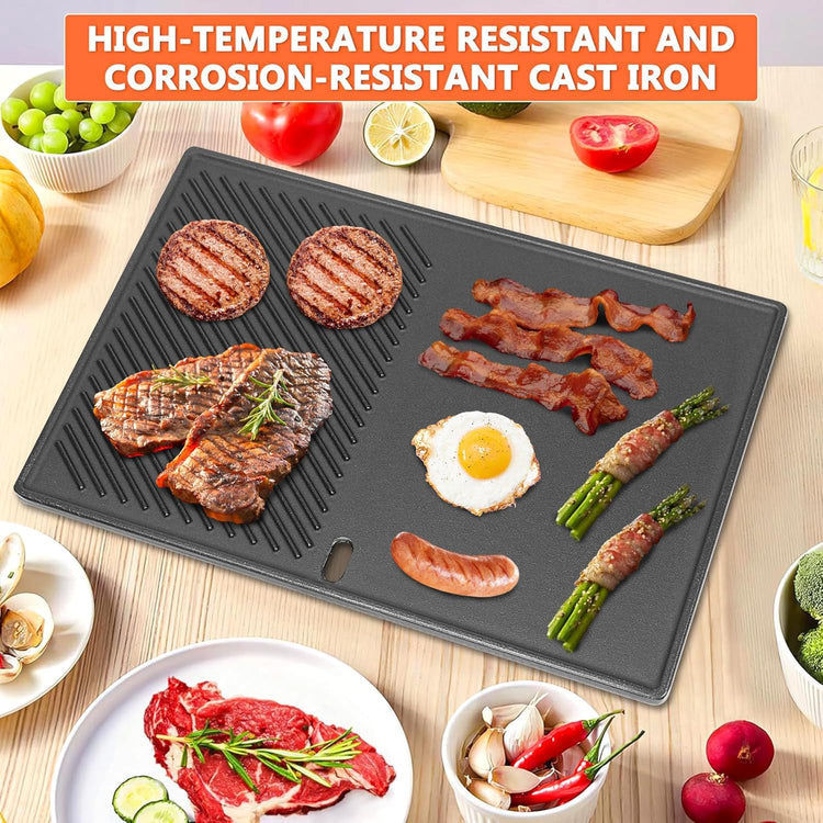 7566 Cast Iron Griddle for Weber Genesis 300 Series Grills β Compatible with Genesis E310, E320, E330, Cast Iron Reversible Griddle Plate Replacement for Weber 7524, 1 Pack