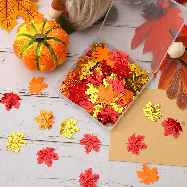 Fall Maple Leaf Confetti Autumn Colors Party Decorations