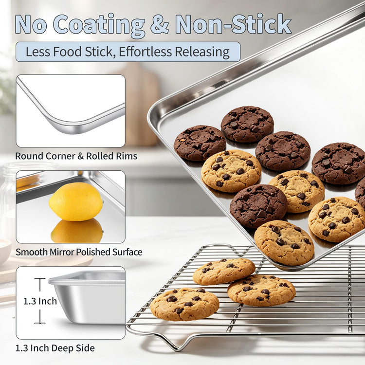 Stainless Steel Baking Sheet with Rack Set