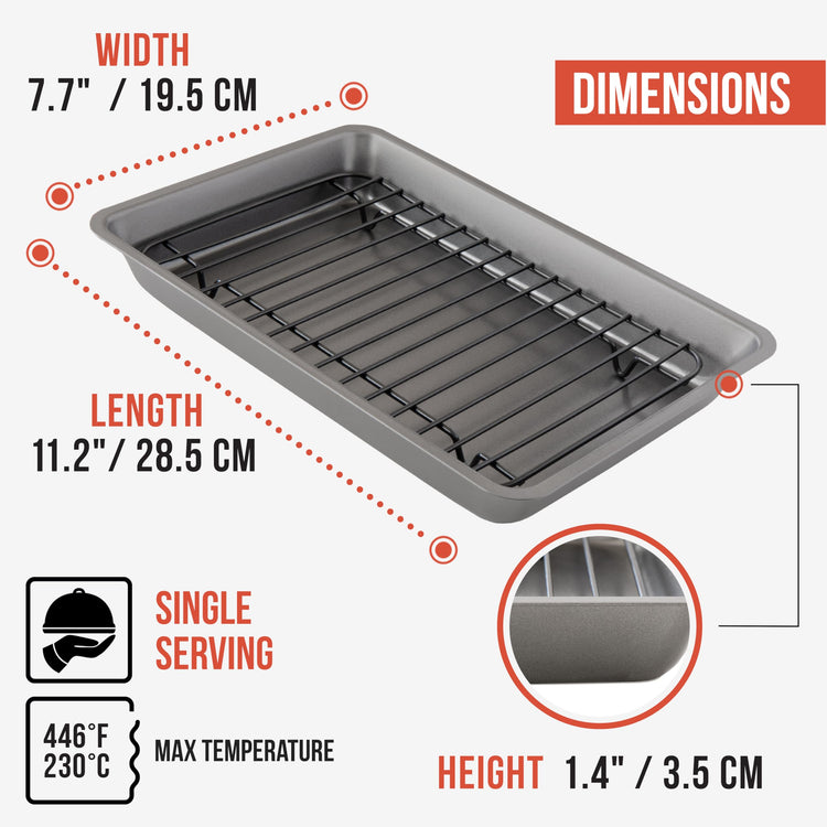 Nonstick Carbon Steel Small Roasting Pan with Rack