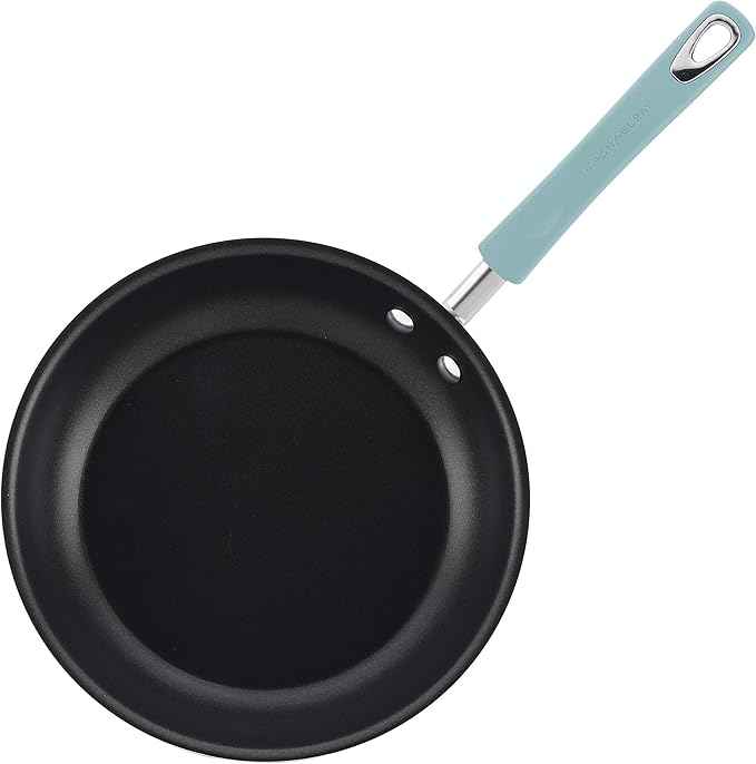 Rachael Ray Brights Nonstick Pots and Pans, Includes Crispy Sheet Baking Pan/Bakeware and Kitchen Cooking Tools, 14 Piece Cookware Set - Sky Blue
