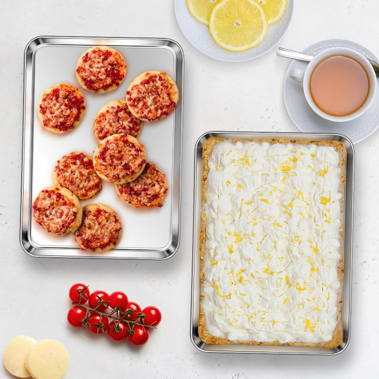 9x7 Inch Mini Stainless Steel Baking Sheet Set for Toaster Oven