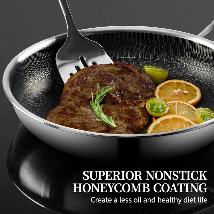 11" Stainless Steel Frying Pan with Lid