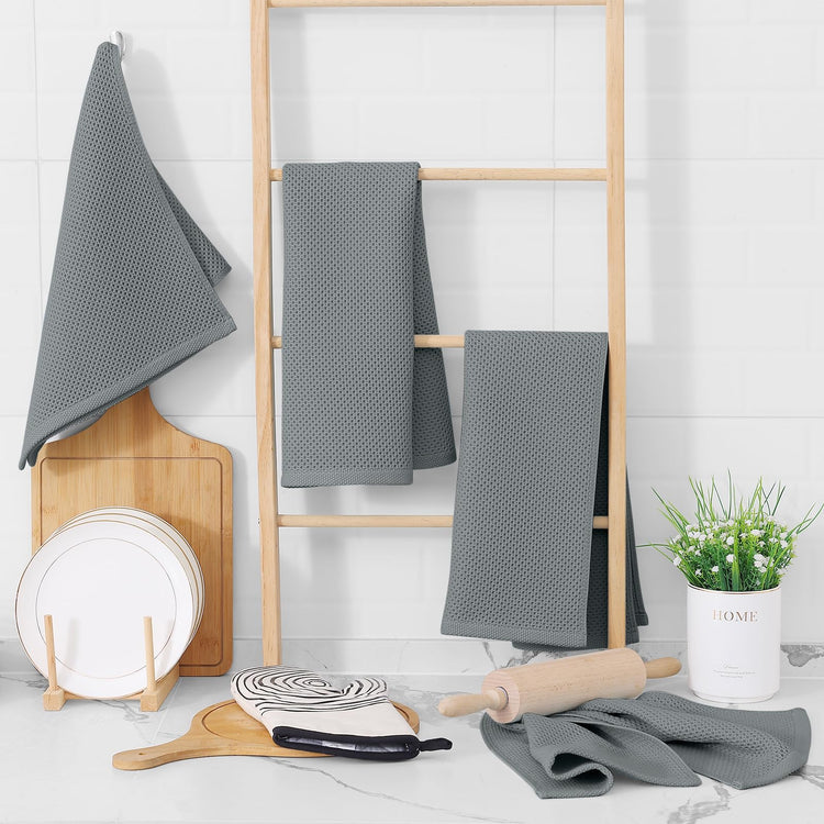 100% Cotton Waffle Weave Kitchen Dish Towels 8 (8 Count)