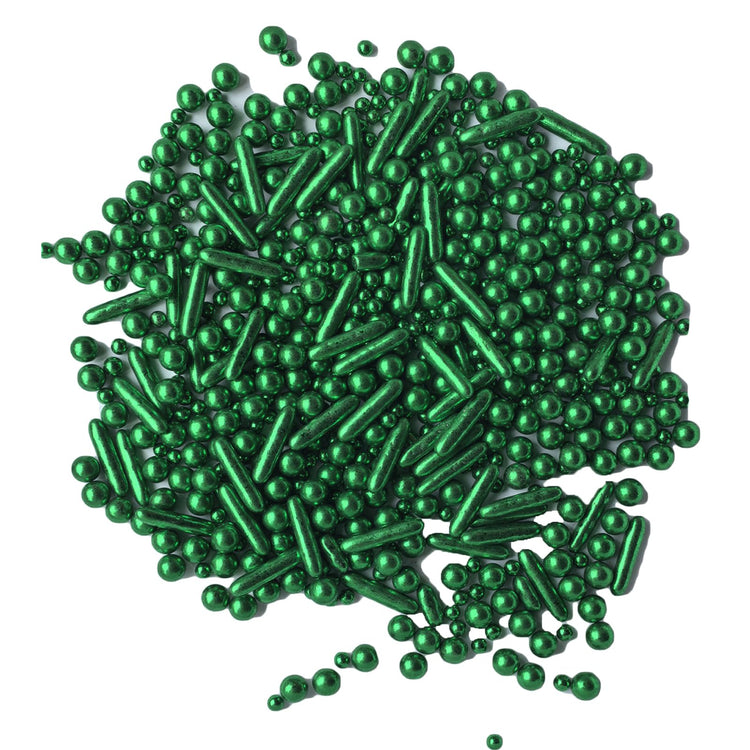 Sprinkles Green Pearl Sugar Candy Mix Size Baking Cake Decorations Cupcake Toppers Celebrations Shaker Jar Wedding Shower Party (4.6 Ounce)