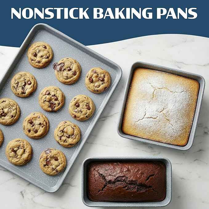 Granitestone Ceraluxe 20 Pc Ceramic Cookware Set Nonstick, Complete Pots and Pans Set Non Stick with 5 Pc Bakeware Set, Deep Frying Pan Set, & Steamer, Non Toxic PFOA Free, Oven & Dishwasher Safe