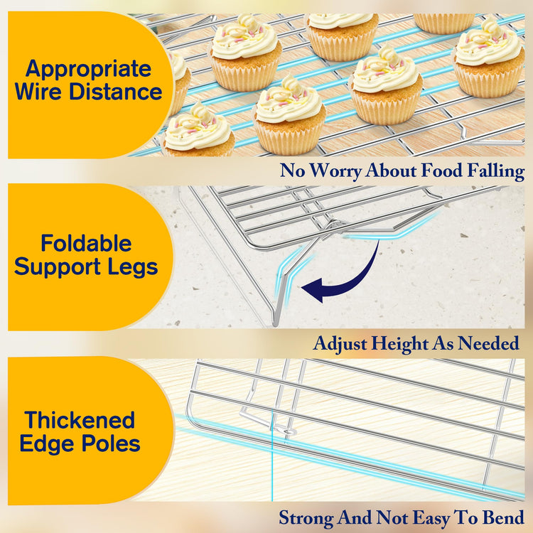 3 Tier Stackable Cooling Rack for Batch Cooling Cookie