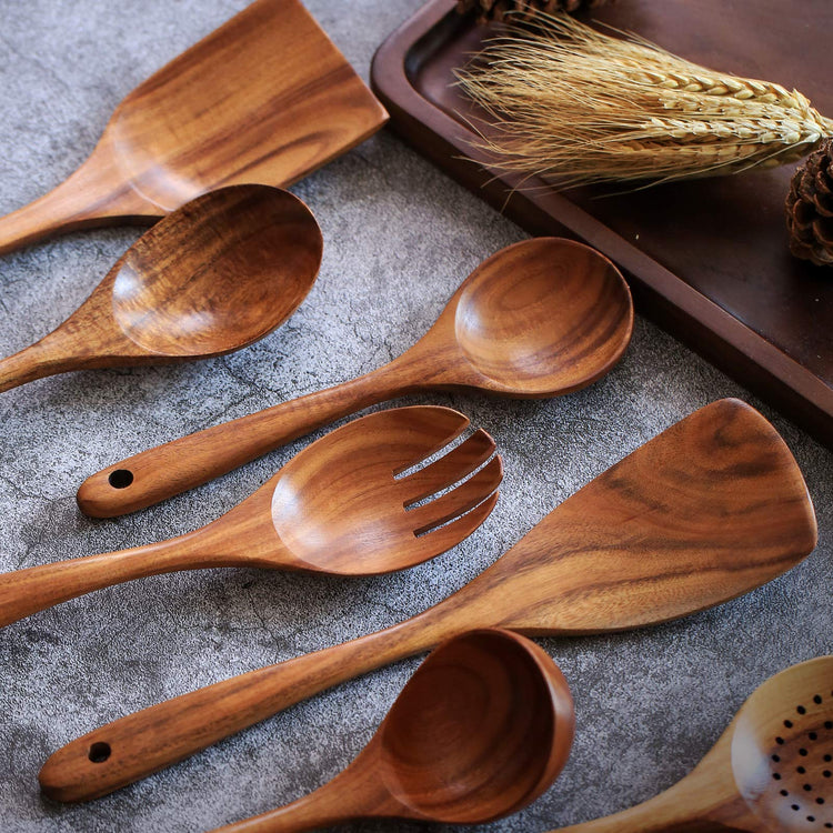 Wooden Non Stick Kitchen Pan Toolset 7 Pieces Set (7 Count)