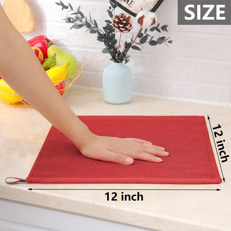 100% Cotton Waffle Weave Kitchen Dish Cloths 12 (12 Count)