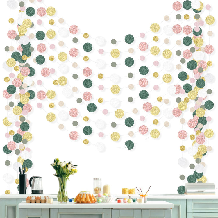 10 Pieces Circle Garland Party Paper Dot Banners (10 Count)