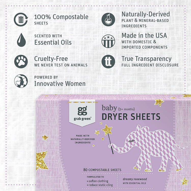 Baby Laundry Dryer Sheets (160 Count)