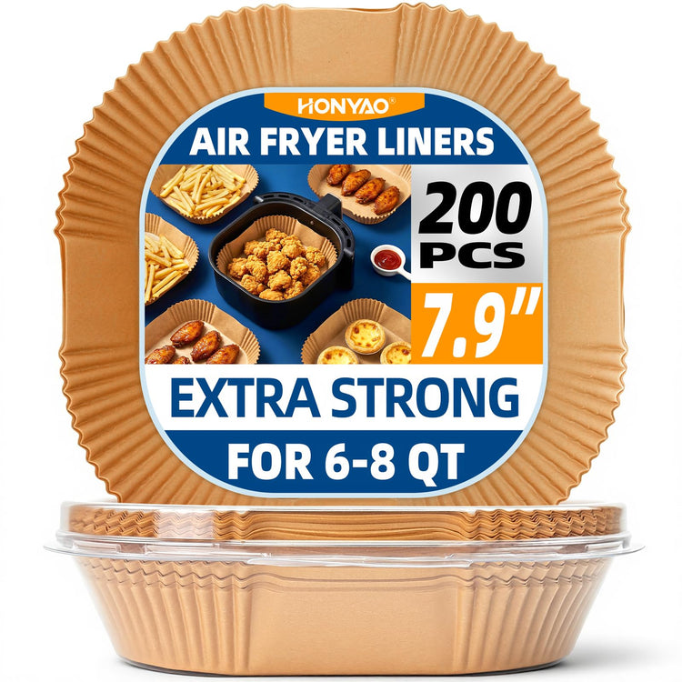 200pcs 6 8 Qt Air Fryer Disposable Paper Liners 7.9 inch (200 Count)