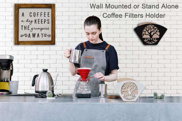 Stylish Coffee Filter Holder with Iron Fan Shape Evenly Spread out Filters