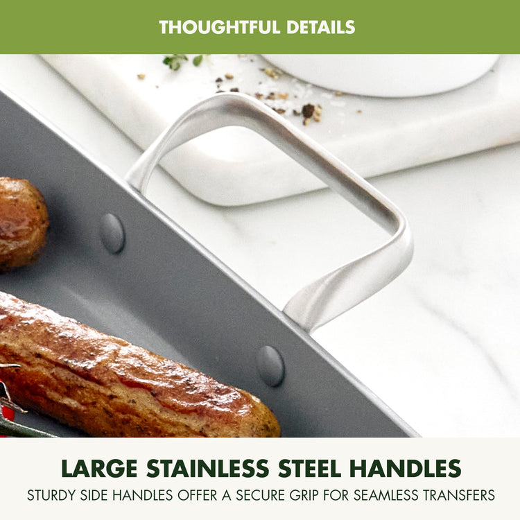 Valencia Pro 18" x 11" Ceramic Nonstick Double Burner Griddle Pan