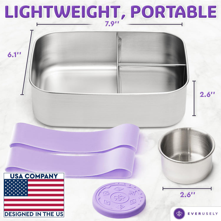Stainless Steel Bento Box + Condiment Container