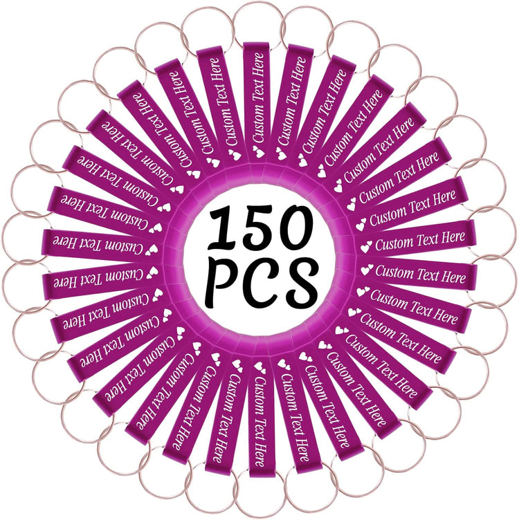 150PCS Personalized Bottle Opener Keychain Bulk Custom Beer Bottle Opener with Logo Text Engraved Wedding Bottle Opener Favors Customized Gifts for Guests Baby Shower Birthday Party-Pink