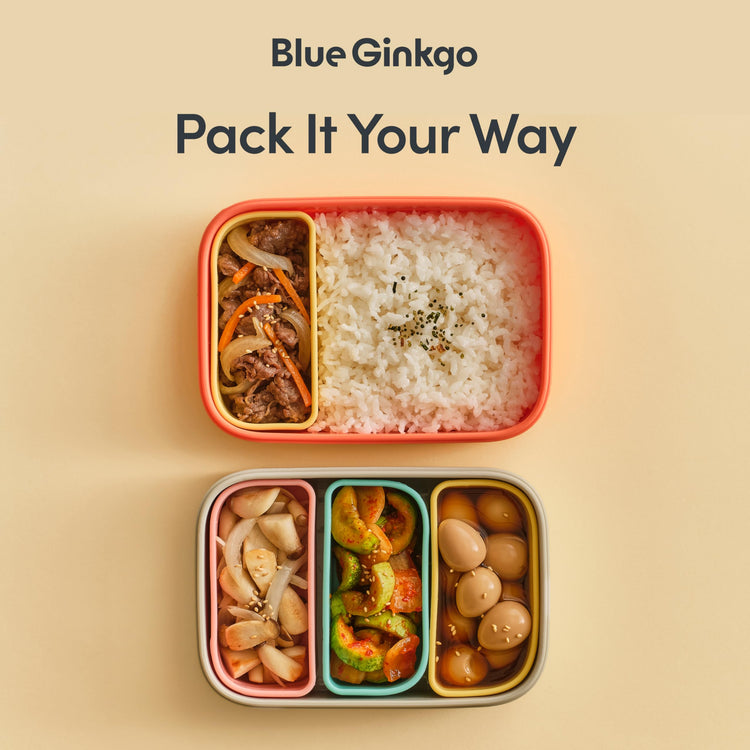 Bento Style Silicone Lunch Box Set