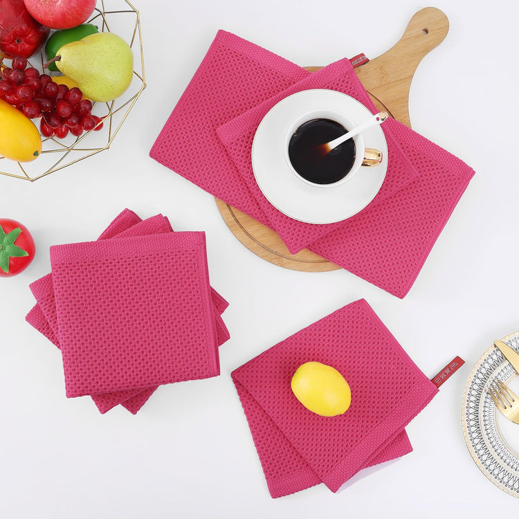 100% Cotton Waffle Weave Kitchen Dish Cloths 6 (6 Count)