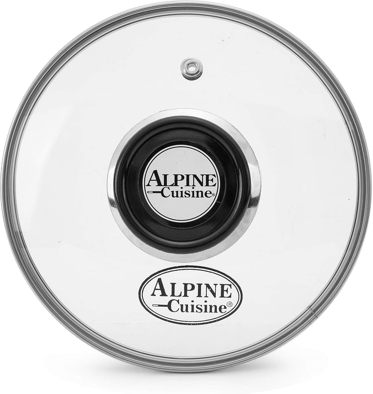 Alpine Cuisine 13 Quart Non-stick Stock Pot with Tempered Glass Lid and Carrying Handles, Multi-Purpose Cookware Aluminum Dutch Oven for Braising, Boiling, Stewing