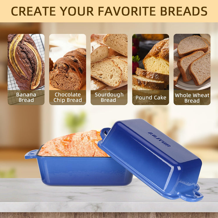 9x5 Enameled Cast Iron Loaf Pan with Lid