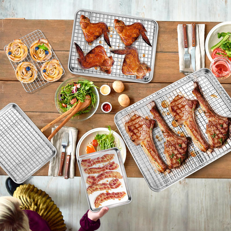 16 + 12.5 + 10.4 + 9 Inch Baking Sheet & Rack