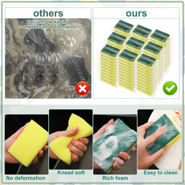 90Pack Individually Wrapped Sponges Uncompressed Kitchenware (19.2 Ounce)
