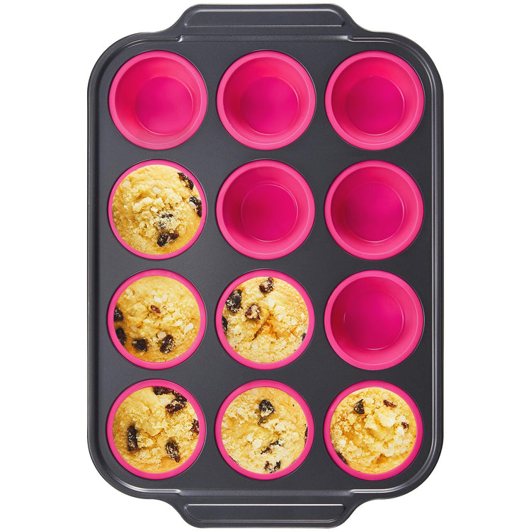 Silicone Muffin Pans for Baking with Metal Frame