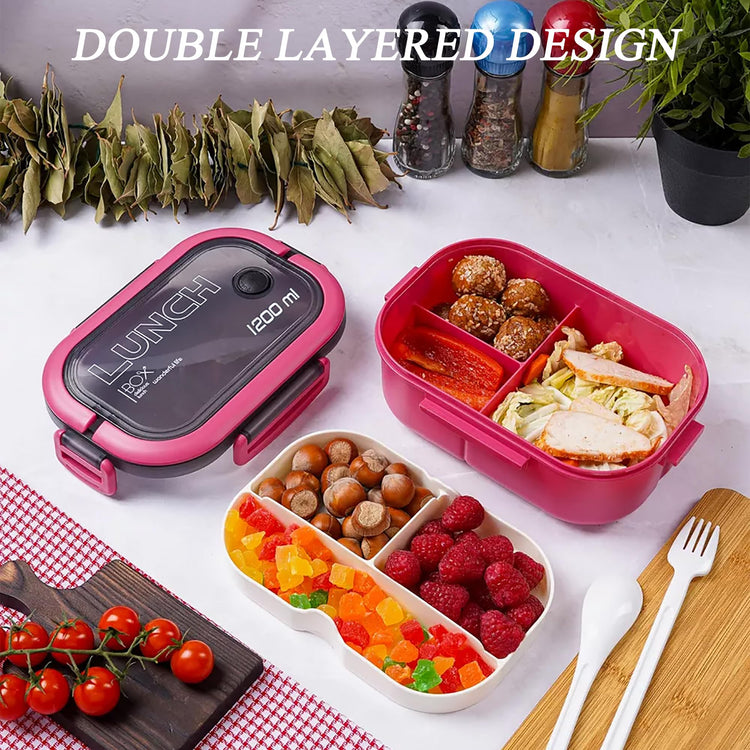 Double Layer Bento Box with Cutlery