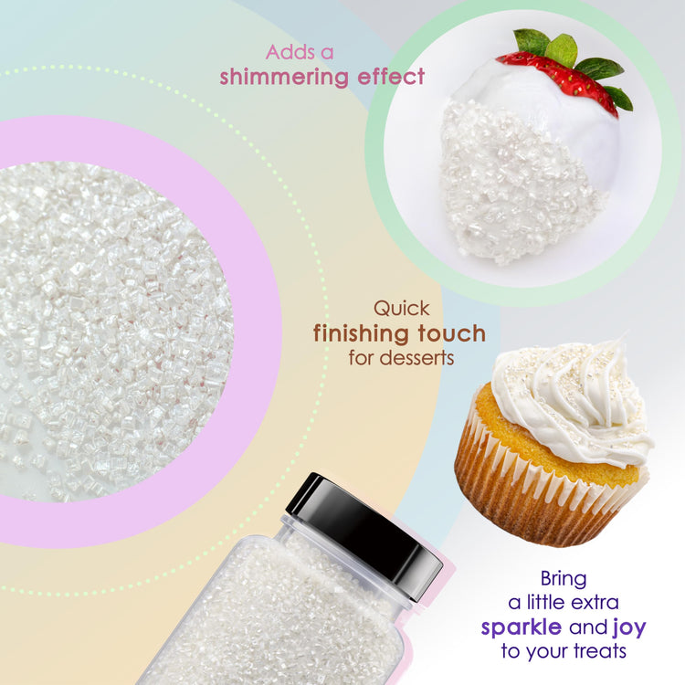 White Pearlized Sugar Sprinkles for Baking (5 Ounce)