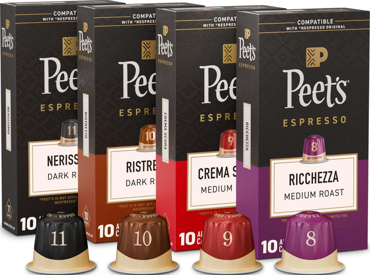 Dark and Medium Roast Espresso Capsules Variety Pack (40 Count)