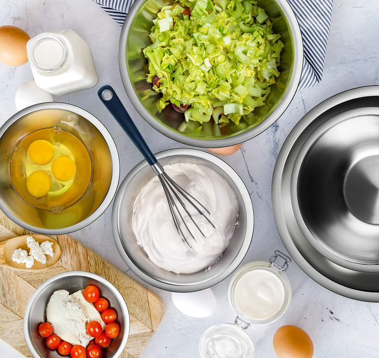 Stainless Steel Mixing Bowls with Measuring Cups & Spoons Set of 14