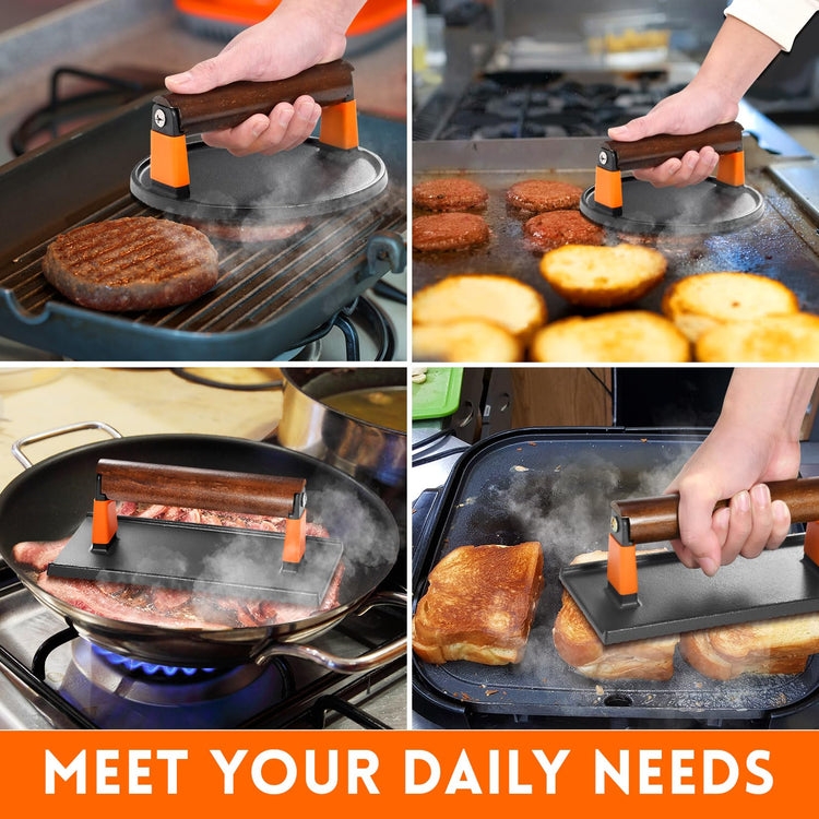 Cast Iron Burger Press Kit