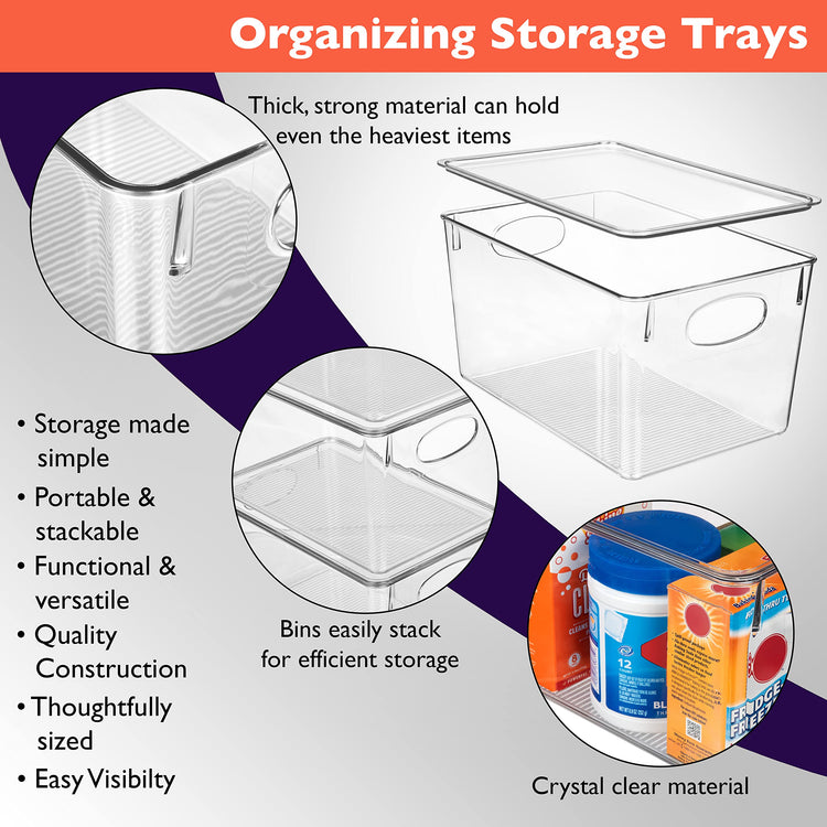 Plastic Storage Bins With lids (4 Count)