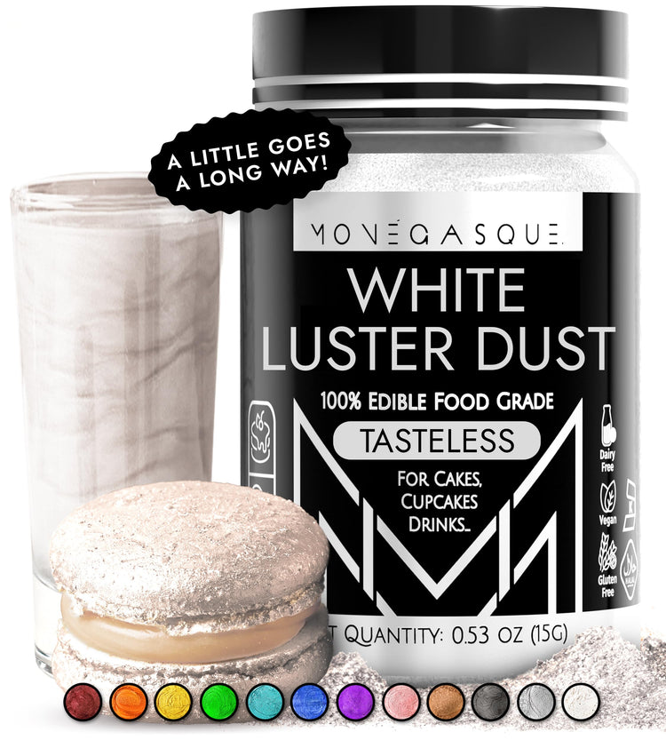 White Edible Glitter for Drinks & Cakes