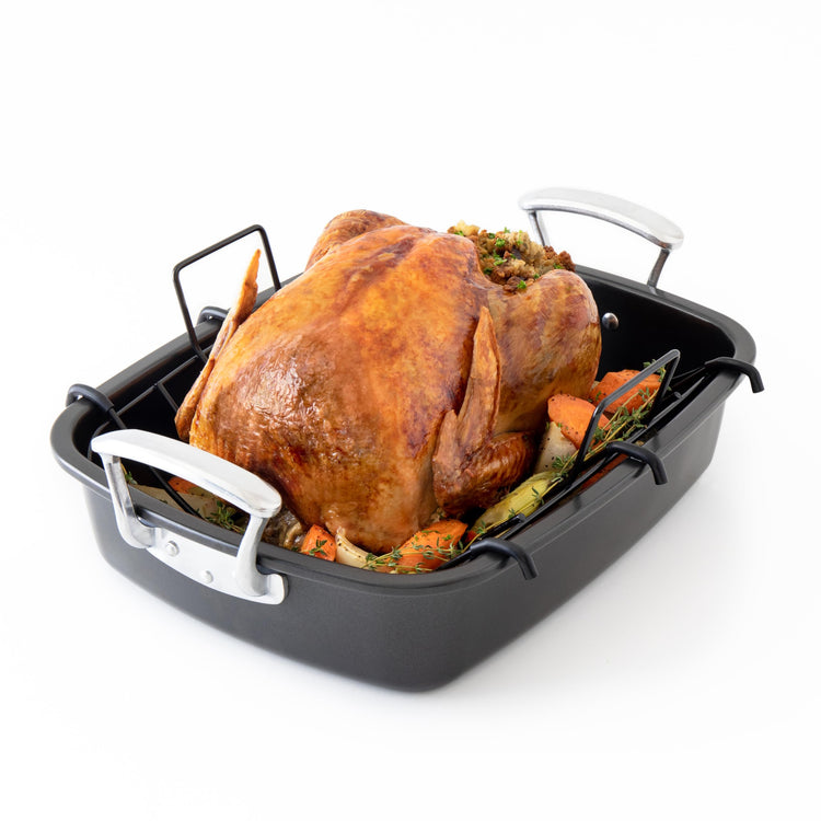 Deluxe Large Carbon Steel Roasting Pan with U