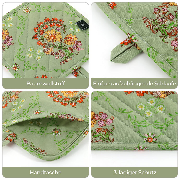 Pot Holders for Kitchen Heat Resistant Hot Pads for Countertops Oven Pot Holders Cotton Potholders for Kitchen Cooking Baking