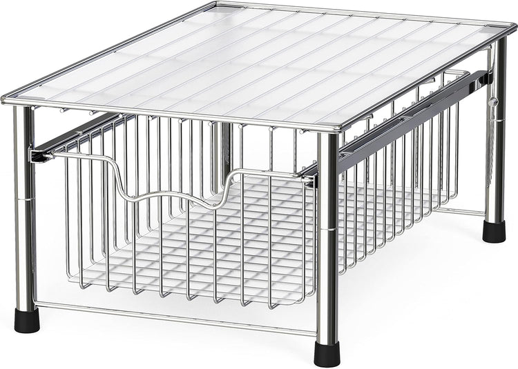 Simple Houseware Stackable Basket Drawer, Chrome