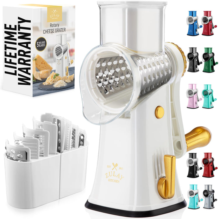 Rotary Cheese Grater 5 Blade Cheese Shredder
