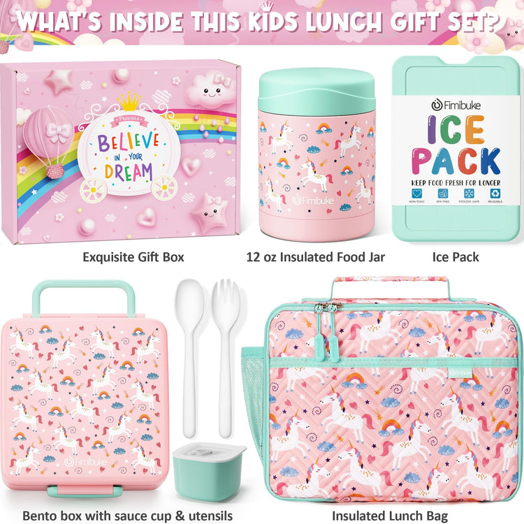 Kids Bento Snack Lunch Box with 4 Compartments (7 count)