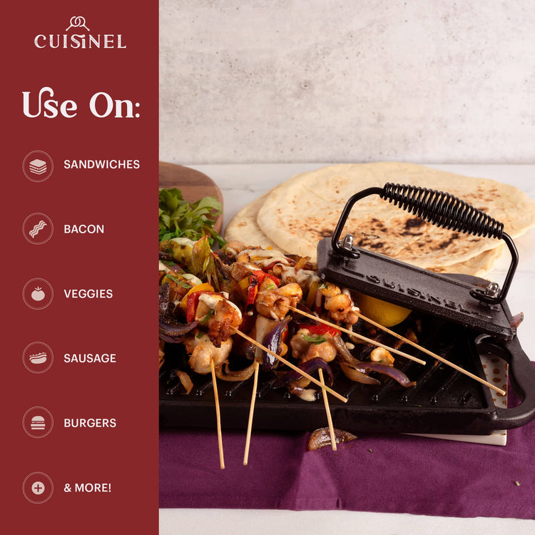 10.5 Inch Square Cast Iron Grill Pan Set