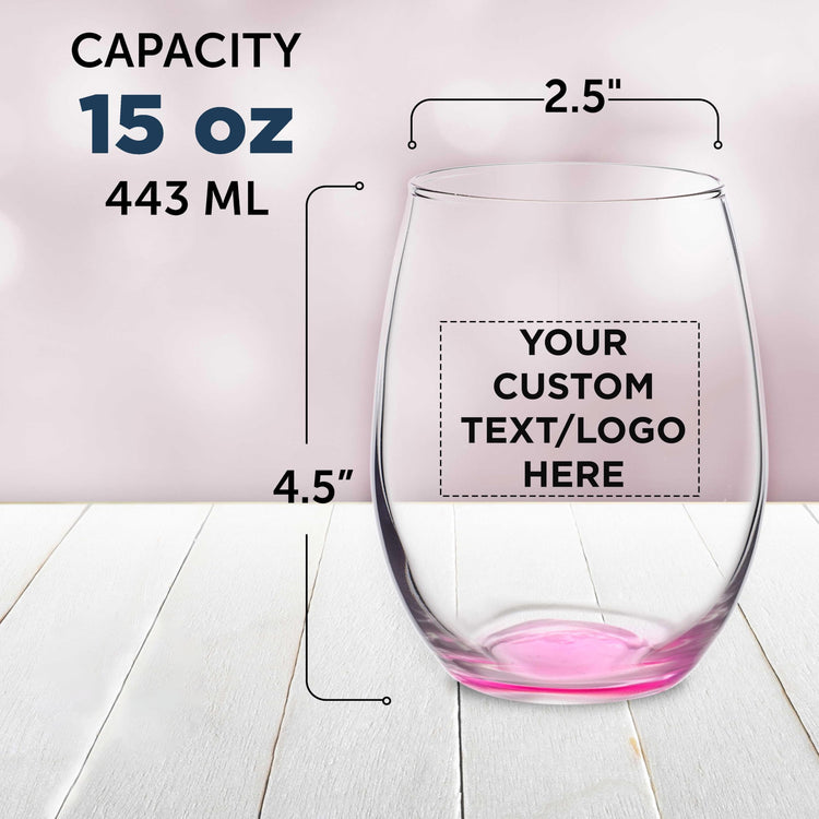 Custom Stemless Wine Glasses in Bulk by ARC Perfection (100 Count)