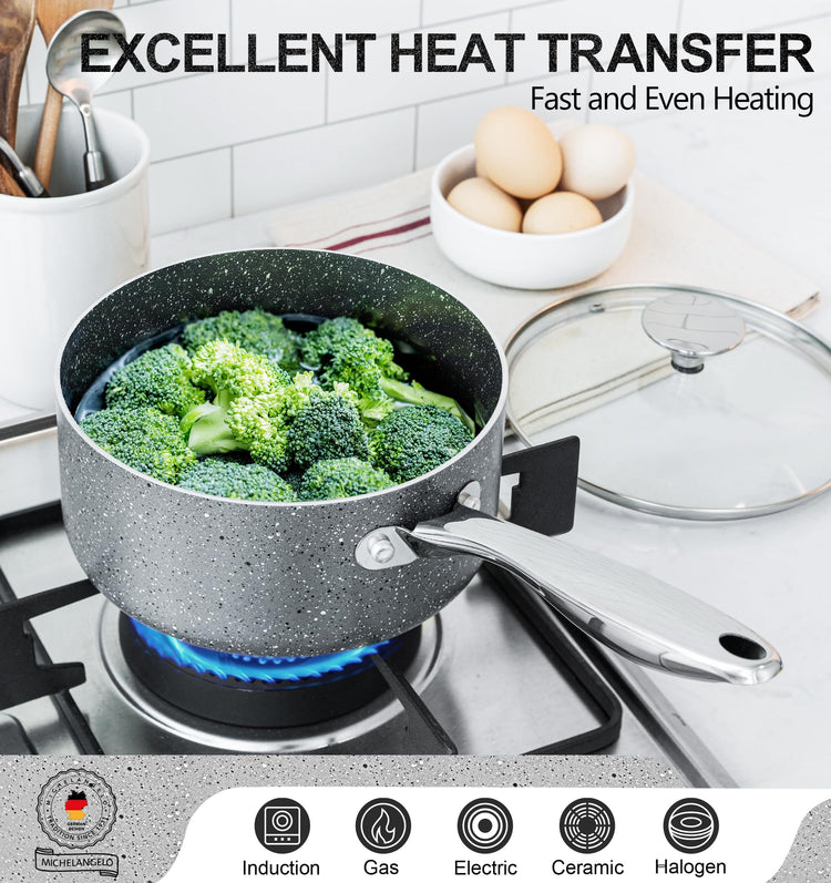 Sauce Pans with Lids (3 Count)